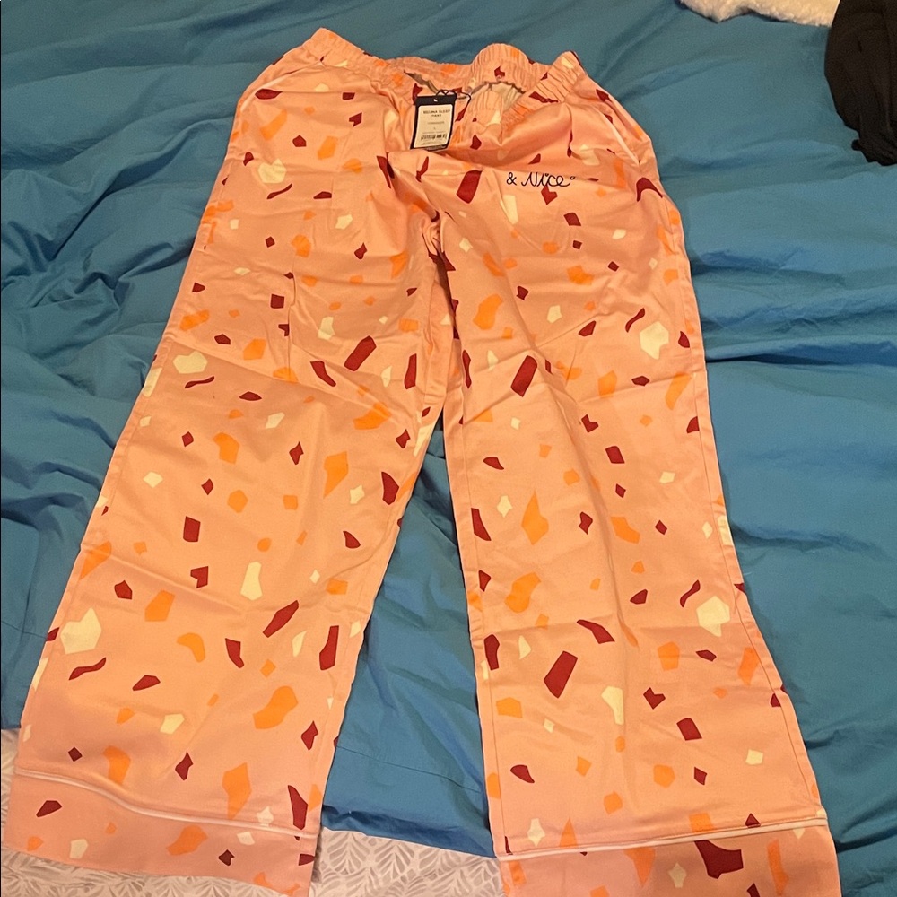 Smash + Tess Terrazzo Sleep Pant in Pink and Orange